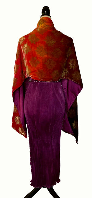 Hand-dyed Ombre Silk Velvet Stole