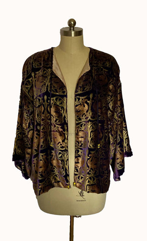 Purple Boho Silk Velvet Jacket