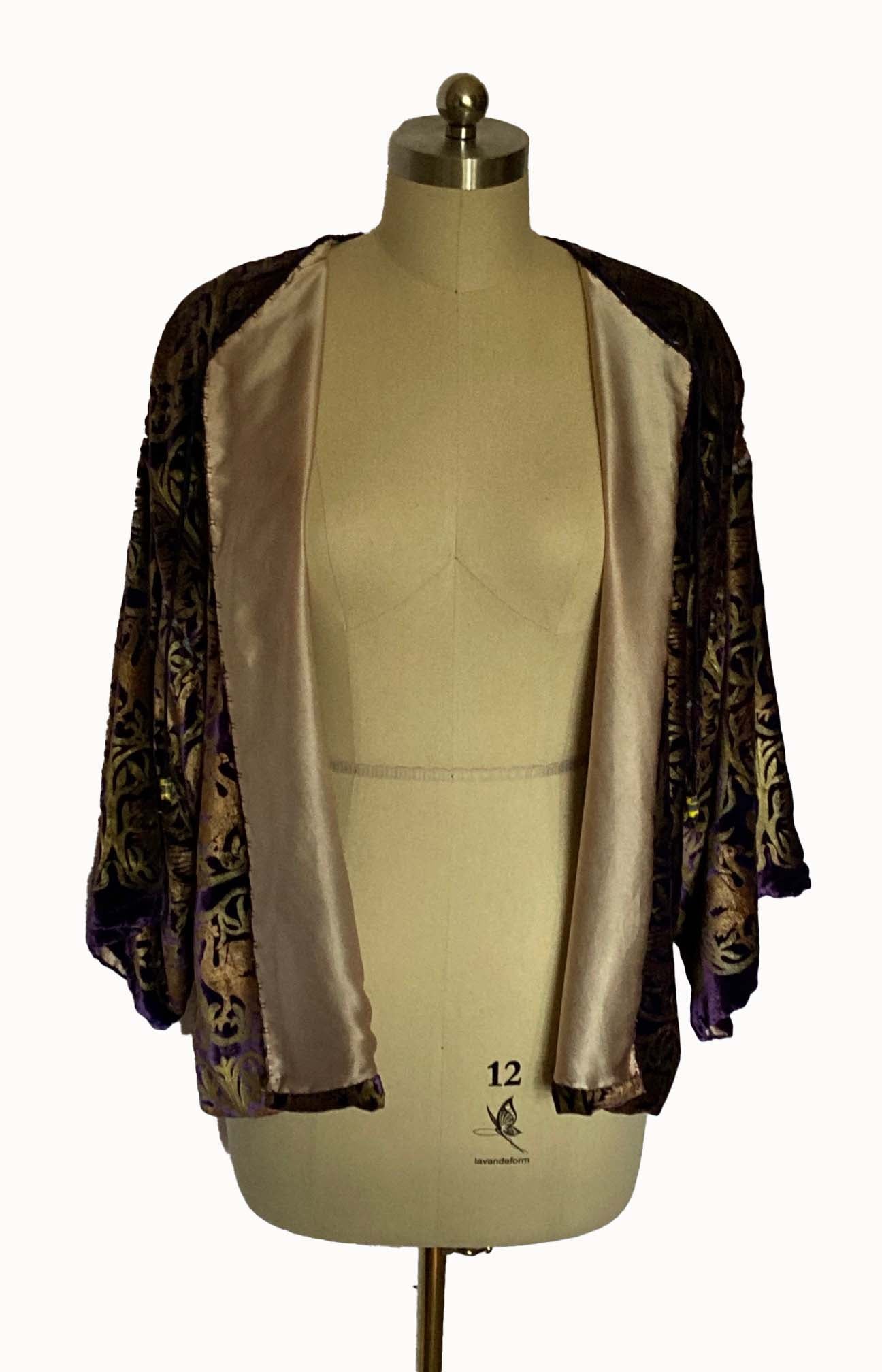 Purple Boho Silk Velvet Jacket