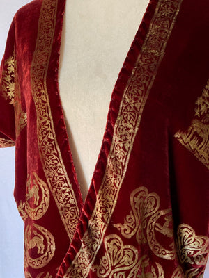 Bohemian Maroon Silk Velvet Jacket