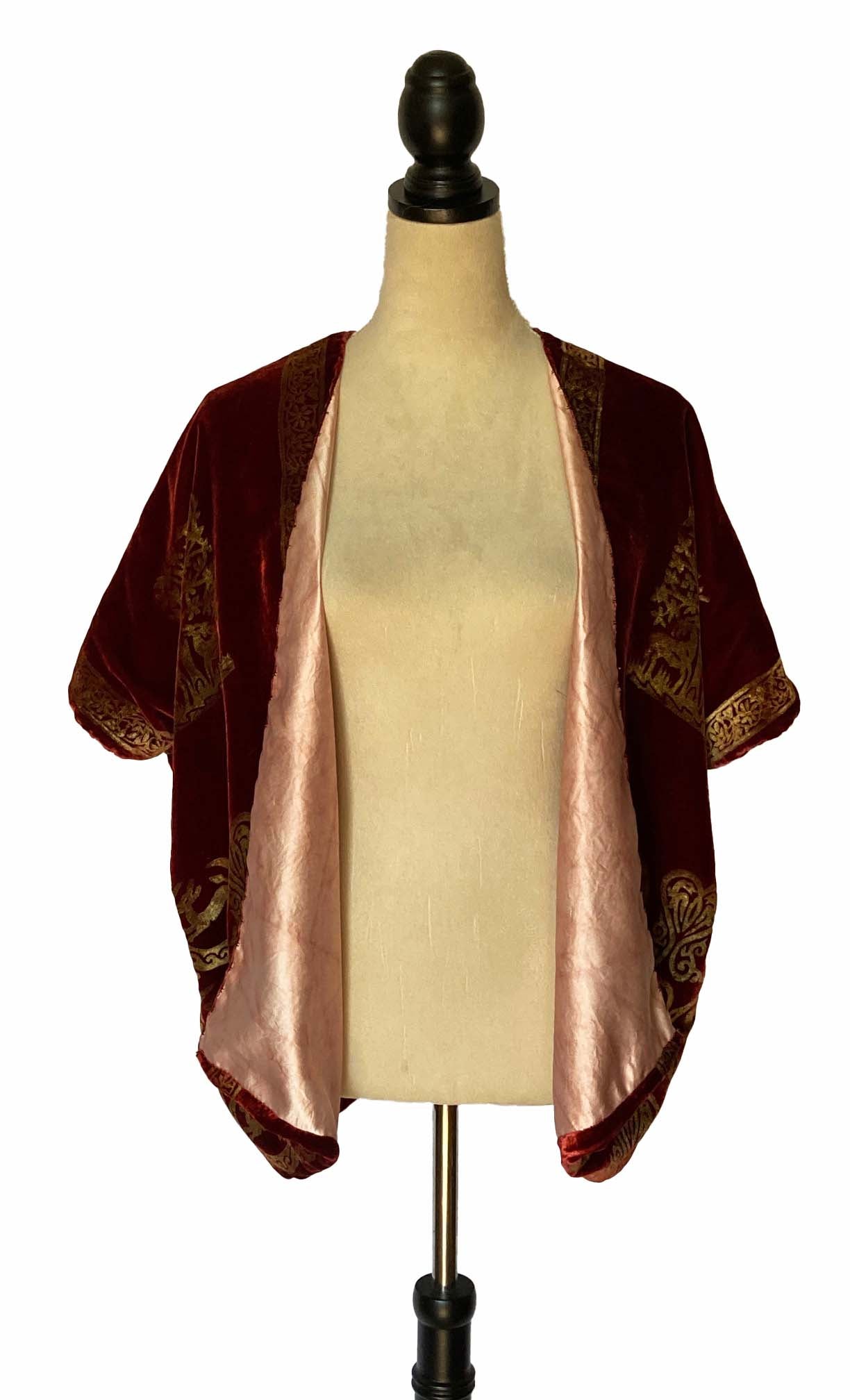 Bohemian Maroon Silk Velvet Jacket