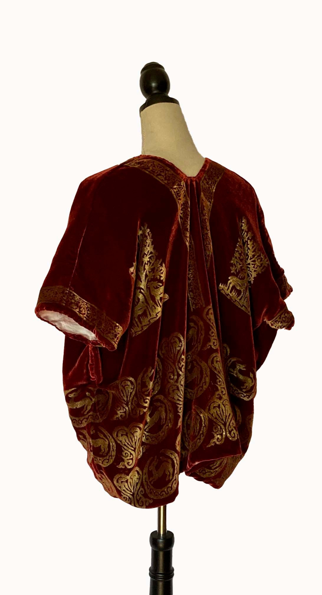 Bohemian Maroon Silk Velvet Jacket