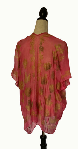 Printed Pink Silk Chiffon Jacket