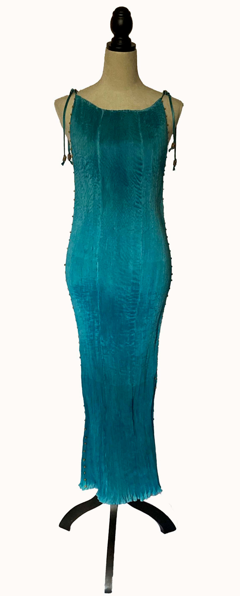 Scuba-Blue Delphos Gown