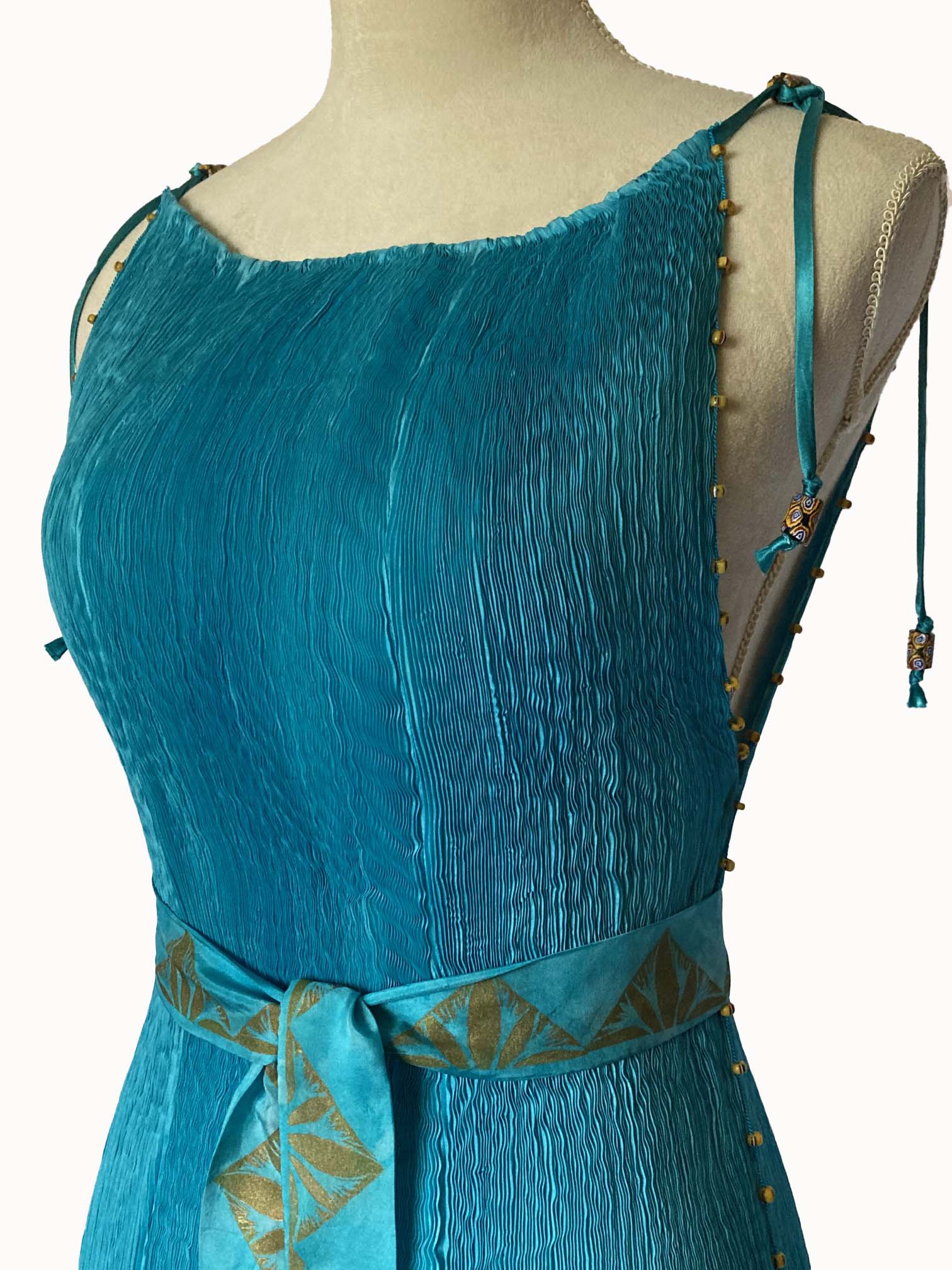 Scuba-Blue Delphos Gown