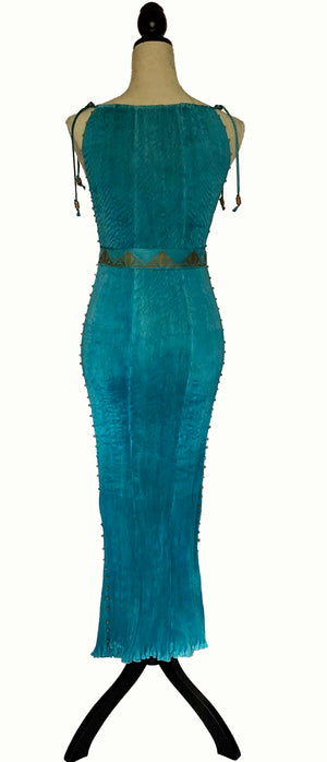 Scuba-Blue Delphos Gown