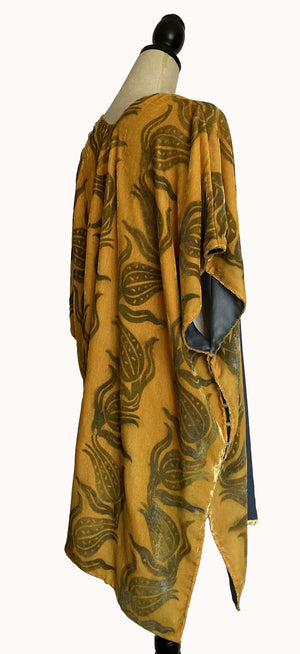 Saffron Yellow Boho Silk Velvet Jacket